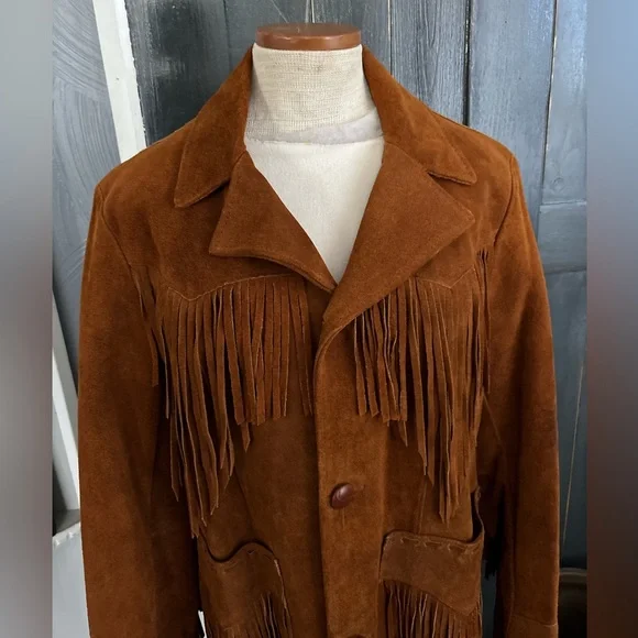 VINTAGE 70’s Fringe J. SCULLY Suede Jacket sz 40 - Picture 8 of 16